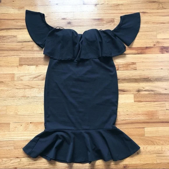 Kimcine Curve | Dresses | Kimcine Curve Off Shoulder Short Sleeves Cocktail  Black Dress Size 3xl | Poshmark